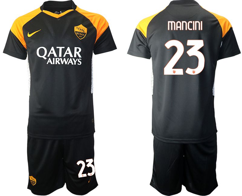 Men 2020-2021 club Rome away #23 black Soccer Jerseys